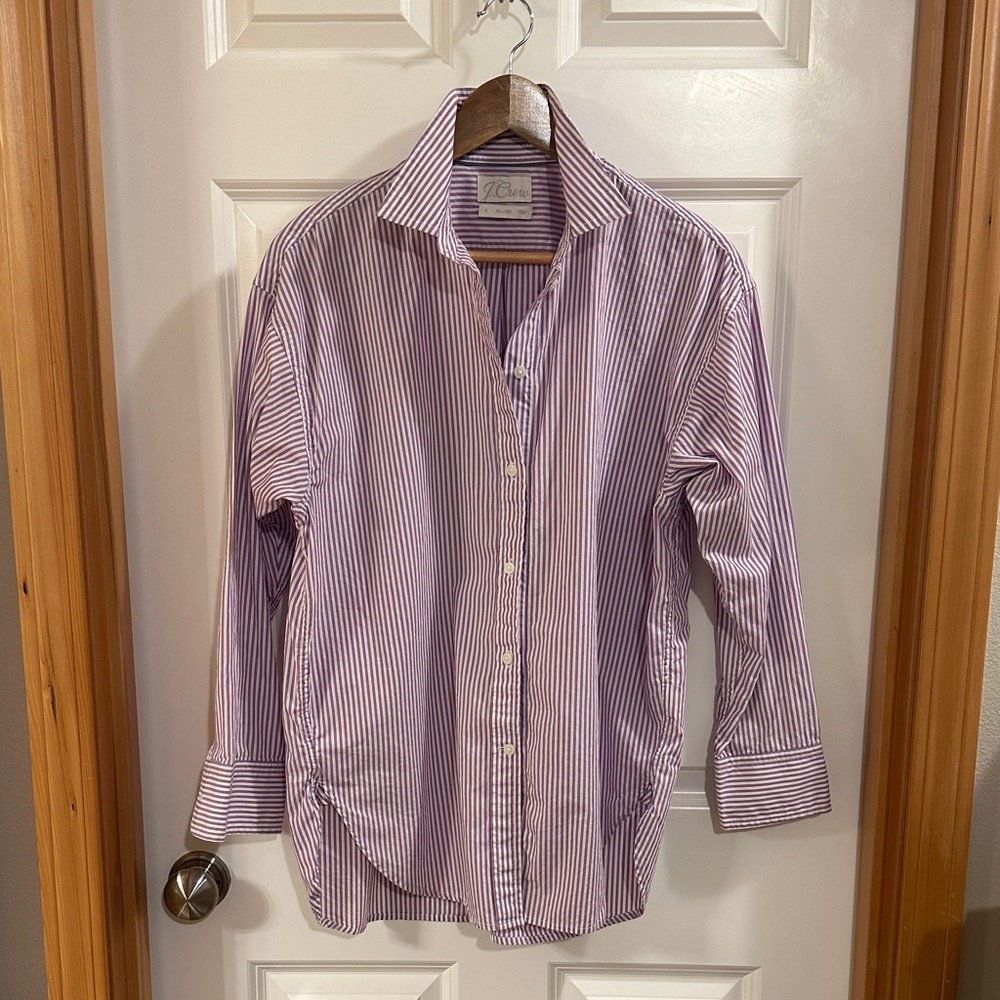 J. Crew Relaxed Fit Striped Button Front Shirt